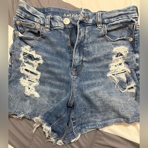 American Eagle Outfitters Ripped Blue Jean Shorts